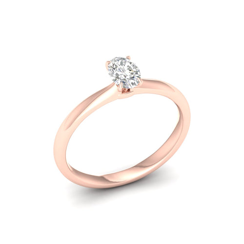 1/2 Ctw Classic Oval Solitaire Lab Grown Ring