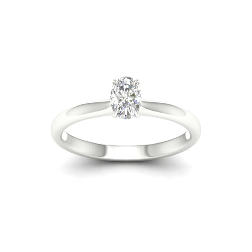 1/2 Ctw Classic Oval Solitaire Lab Grown Ring