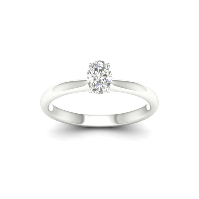 1/2 Ctw Classic Oval Solitaire Lab Grown Ring