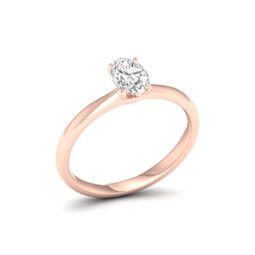 3/4 Ctw Classic Oval Solitaire Lab Grown Ring