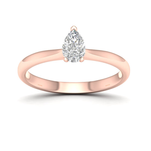 1/2 Ctw Classic Pear Solitaire Lab Grown Ring