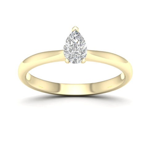 1/2 Ctw Classic Pear Solitaire Lab Grown Ring