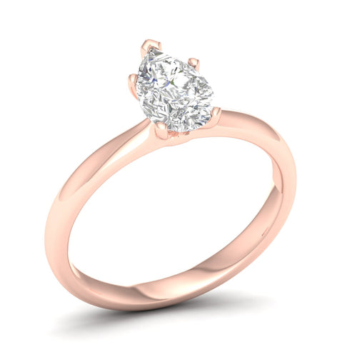 1 Ctw Classic Pear Solitaire Lab Grown Ring
