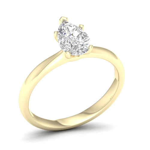 1 Ctw Classic Pear Solitaire Lab Grown Ring