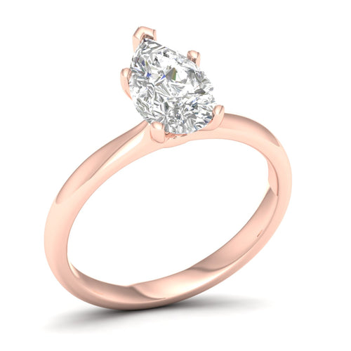 1 1/2 Ctw Classic Pear Solitaire Lab Grown Ring