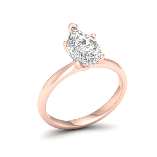 2 Ctw Classic Pear Solitaire Lab Grown Ring