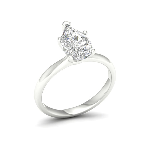 2 Ctw Classic Pear Solitaire Lab Grown Ring