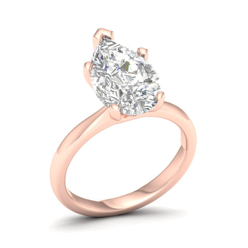 4 Ctw Classic Pear Solitaire Lab Grown Ring