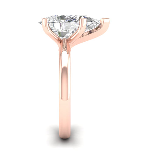 4 Ctw Classic Pear Solitaire Lab Grown Ring