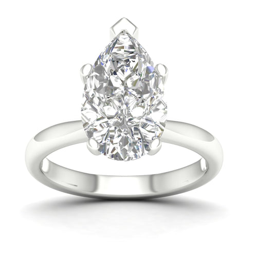 4 Ctw Classic Pear Solitaire Lab Grown Ring