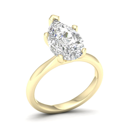 4 Ctw Classic Pear Solitaire Lab Grown Ring