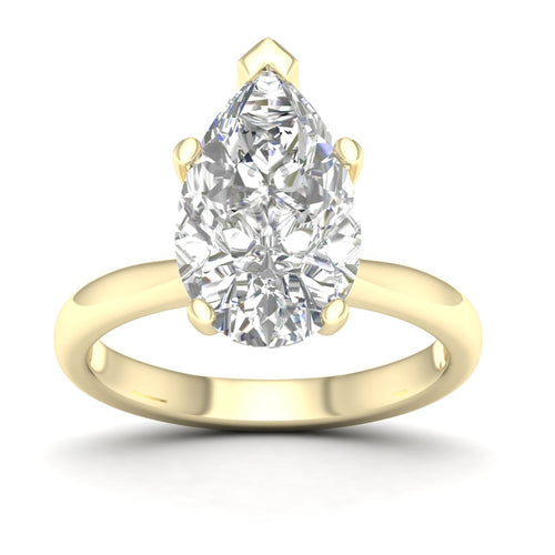 4 Ctw Classic Pear Solitaire Lab Grown Ring