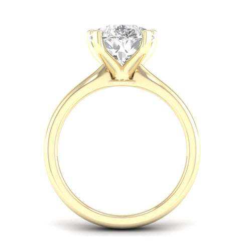 4 Ctw Classic Pear Solitaire Lab Grown Ring