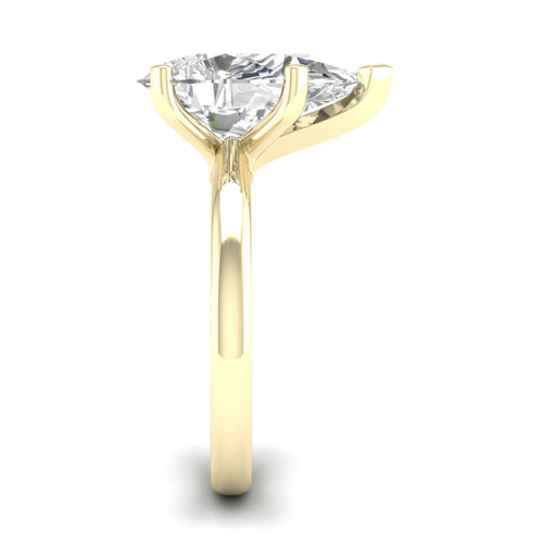 4 Ctw Classic Pear Solitaire Lab Grown Ring