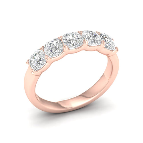 2 ctw Five Five Stone Lab Grown Cushion Anniversary Band