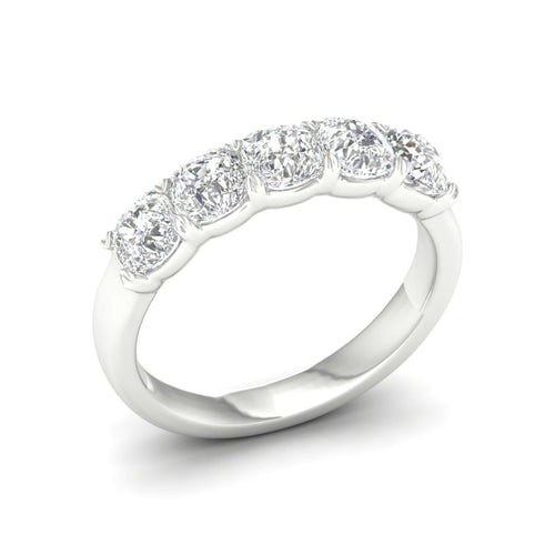 2 ctw Five Five Stone Lab Grown Cushion Anniversary Band