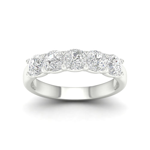 2 ctw Five Five Stone Lab Grown Cushion Anniversary Band