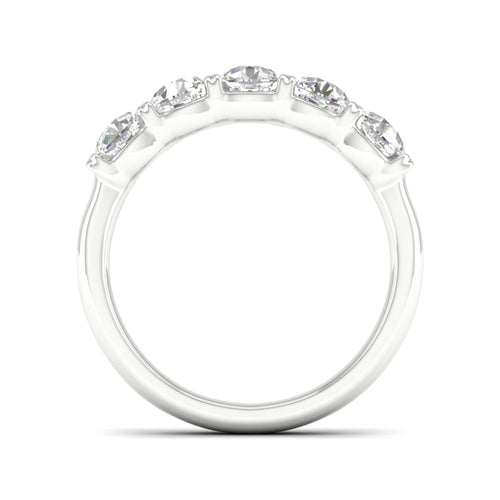 2 ctw Five Five Stone Lab Grown Cushion Anniversary Band