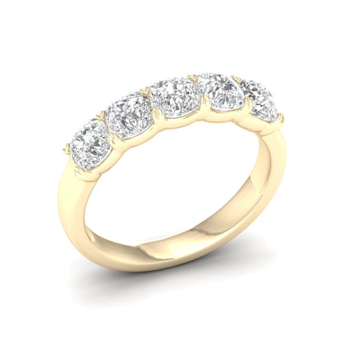 2 ctw Five Five Stone Lab Grown Cushion Anniversary Band