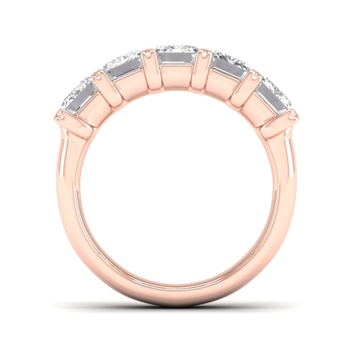 4 ctw Five Stone Lab Grown Emerald Anniversary Band