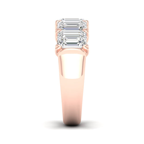 4 ctw Five Stone Lab Grown Emerald Anniversary Band