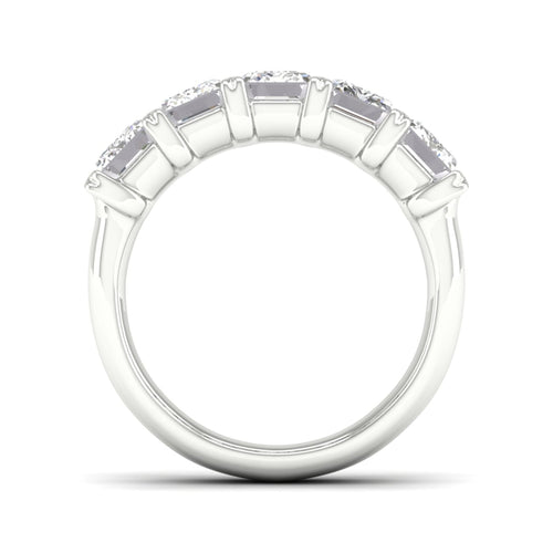 4 ctw Five Stone Lab Grown Emerald Anniversary Band