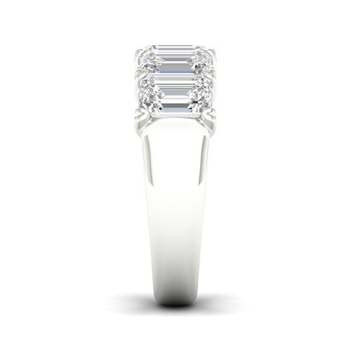 4 ctw Five Stone Lab Grown Emerald Anniversary Band