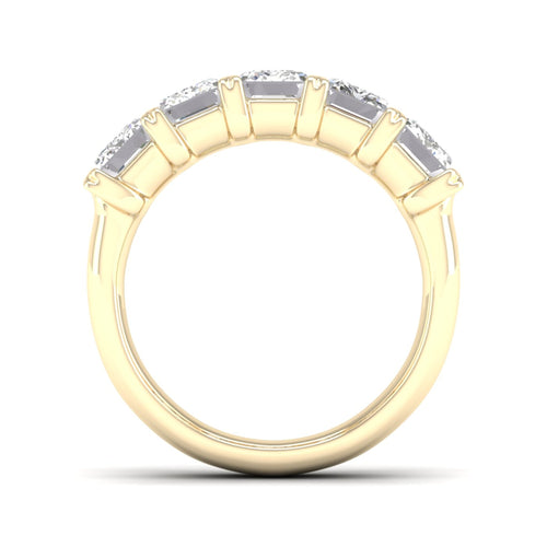 4 ctw Five Stone Lab Grown Emerald Anniversary Band