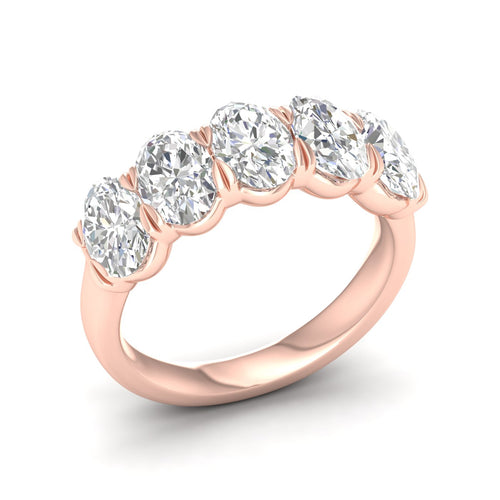 3 Ctw Oval Five Stone Lab Grown Anniversary Band