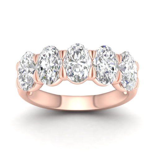 3 Ctw Oval Five Stone Lab Grown Anniversary Band