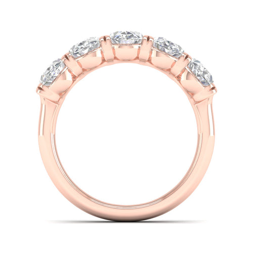 3 Ctw Oval Five Stone Lab Grown Anniversary Band