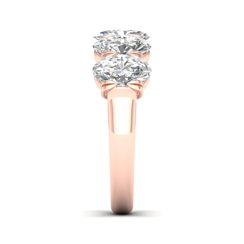 3 Ctw Oval Five Stone Lab Grown Anniversary Band