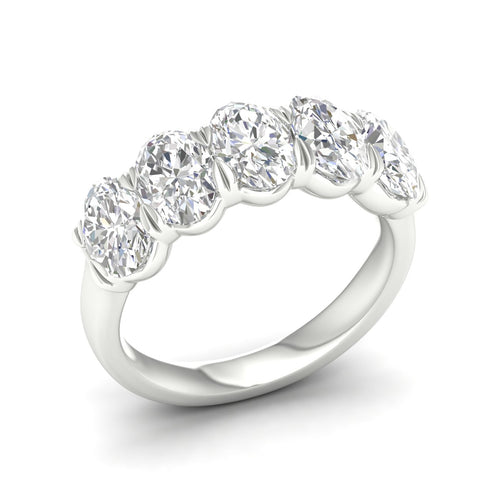 3 Ctw Oval Five Stone Lab Grown Anniversary Band
