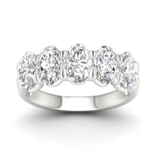 3 Ctw Oval Five Stone Lab Grown Anniversary Band