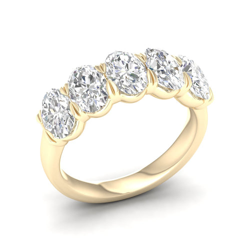 3 Ctw Oval Five Stone Lab Grown Anniversary Band
