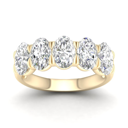 3 Ctw Oval Five Stone Lab Grown Anniversary Band