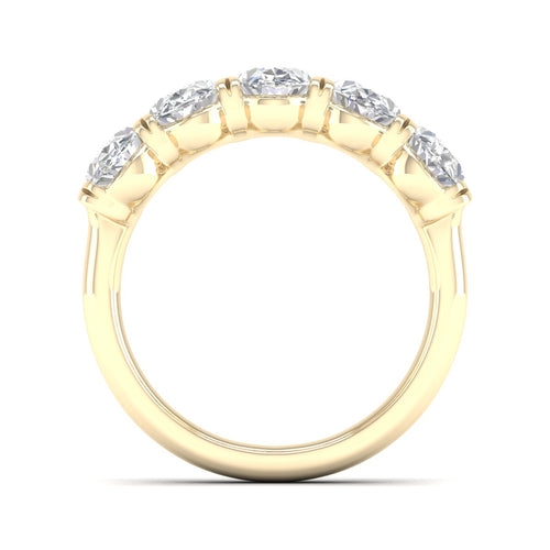 3 Ctw Oval Five Stone Lab Grown Anniversary Band