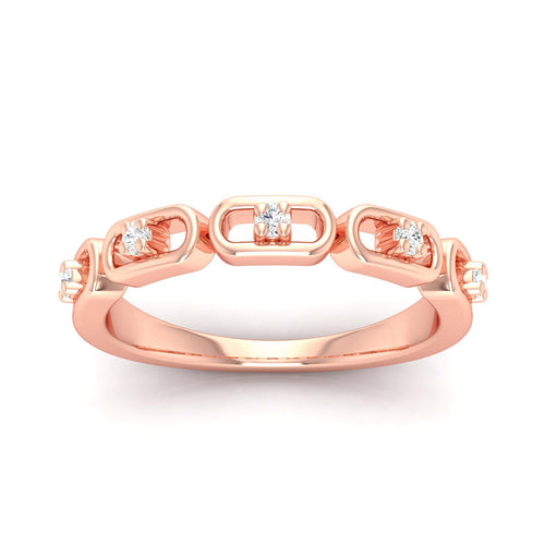 1/10 Ctw Stadium Shaped Lab Grown Fashion Stackable Ring