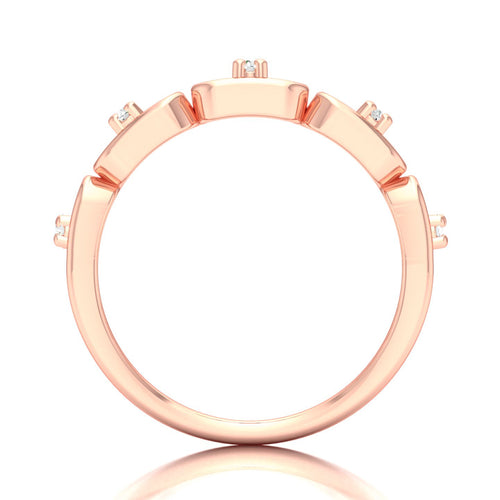 1/10 Ctw Stadium Shaped Lab Grown Fashion Stackable Ring