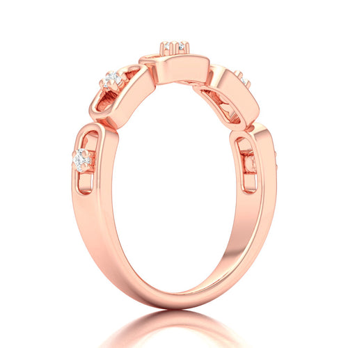 1/10 Ctw Stadium Shaped Lab Grown Fashion Stackable Ring
