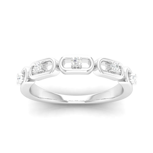 1/10 Ctw Stadium Shaped Lab Grown Fashion Stackable Ring