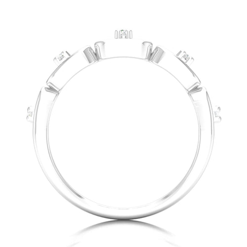 1/10 Ctw Stadium Shaped Lab Grown Fashion Stackable Ring