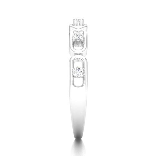 1/10 Ctw Stadium Shaped Lab Grown Fashion Stackable Ring
