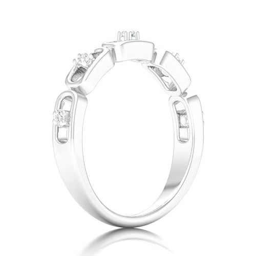 1/10 Ctw Stadium Shaped Lab Grown Fashion Stackable Ring