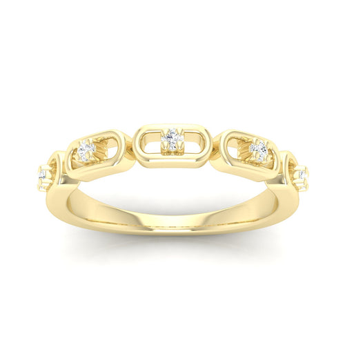 1/10 Ctw Stadium Shaped Lab Grown Fashion Stackable Ring