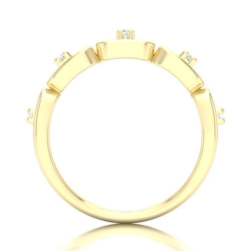1/10 Ctw Stadium Shaped Lab Grown Fashion Stackable Ring