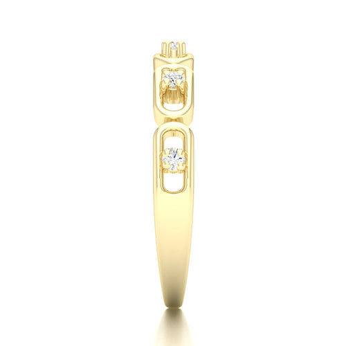 1/10 Ctw Stadium Shaped Lab Grown Fashion Stackable Ring