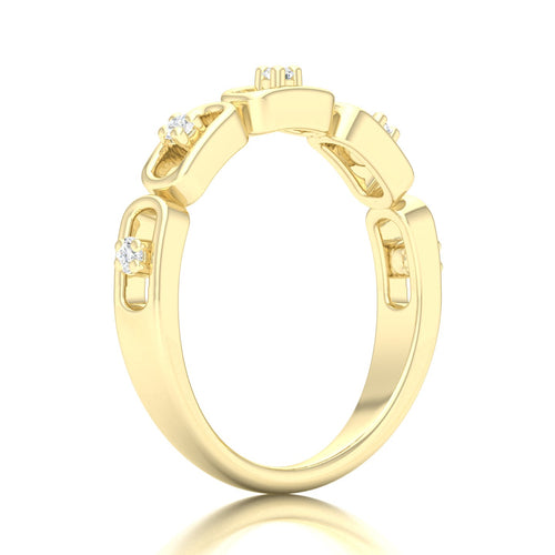 1/10 Ctw Stadium Shaped Lab Grown Fashion Stackable Ring