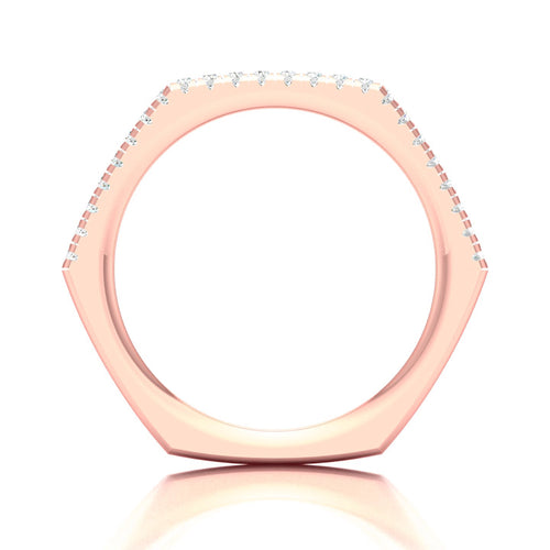 1/5 Ctw Geometric Hexagon Lab Grown Fashion Stackable Ring