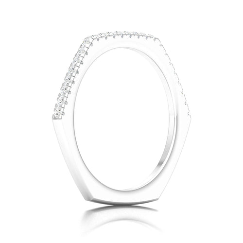 1/5 Ctw Geometric Hexagon Lab Grown Fashion Stackable Ring